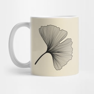 Ginkgo Biloba leaf black & white Mug